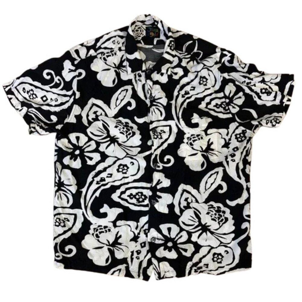Jams World Vintage Floral Men’s Hawaiian Shirt Size XL Made In Hawaii